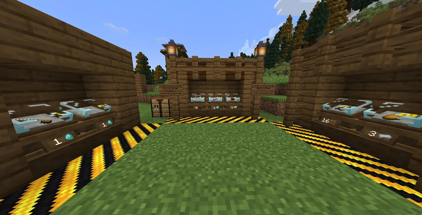A trading hall with stalls